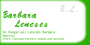 barbara lencses business card