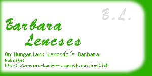 barbara lencses business card
